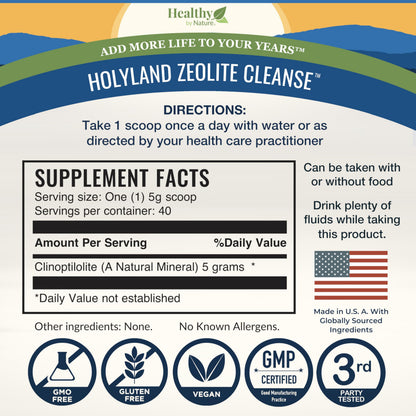 Healthy by Nature Full Body Zeolite Detox Cleanse Powder for Adults | Natural Clinoptilolite Binder Support, Therapeutic Dosing for Women and Men, Supports Energy, Mental Clarity & Gut Health