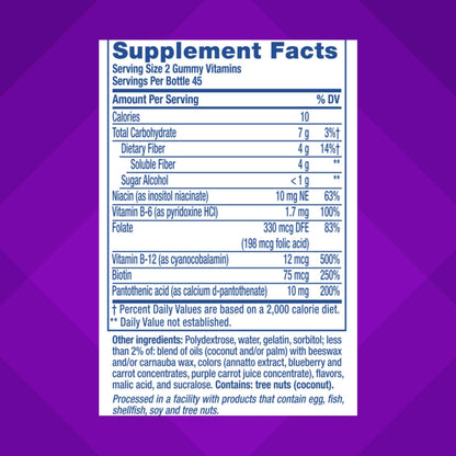 Vitafusion Fiber Well Fit Gummies Supplement, 90 Count (Packaging May Vary)