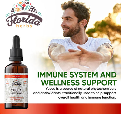 Yucca Tincture, Organic Yucca Extract (Yucca Glauca) Dried Root Herbal Supplement, Non-GMO in Cold-Pressed Organic Vegetable Glycerin, 700 mg, 2 oz (60 ml)