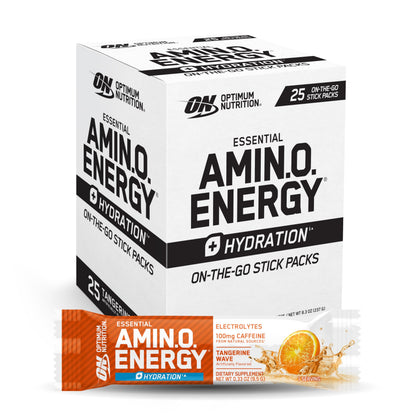 Optimum Nutrition, Amino Energy Powder Plus Focus, with Bcaa, Electrolytes, and Caffeine, Watermelon, 30 Servings | Contains BCAAs, Electrolytes, 100 mg Caffeine, 5g Amino Acids, Zero Sugar, Supports Hydration, Banned Substance Tested