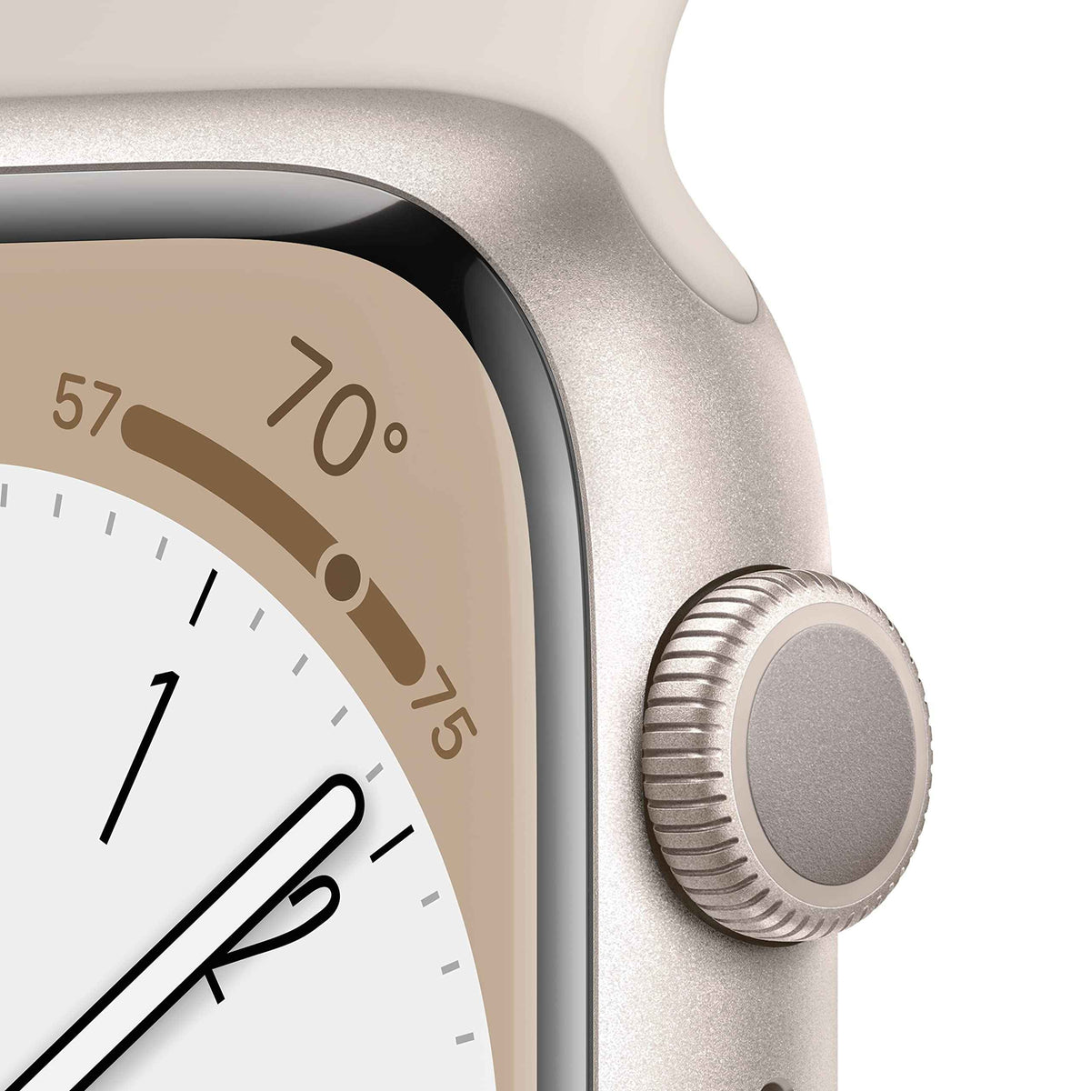 Apple Watch Series 8 [GPS, 41mm] - Starlight Aluminum Case with Starlight Sport Band, S/M (Renewed)
