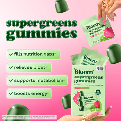 Bloom Raspberry Lemon Creatine and Greens Gummies Bundle