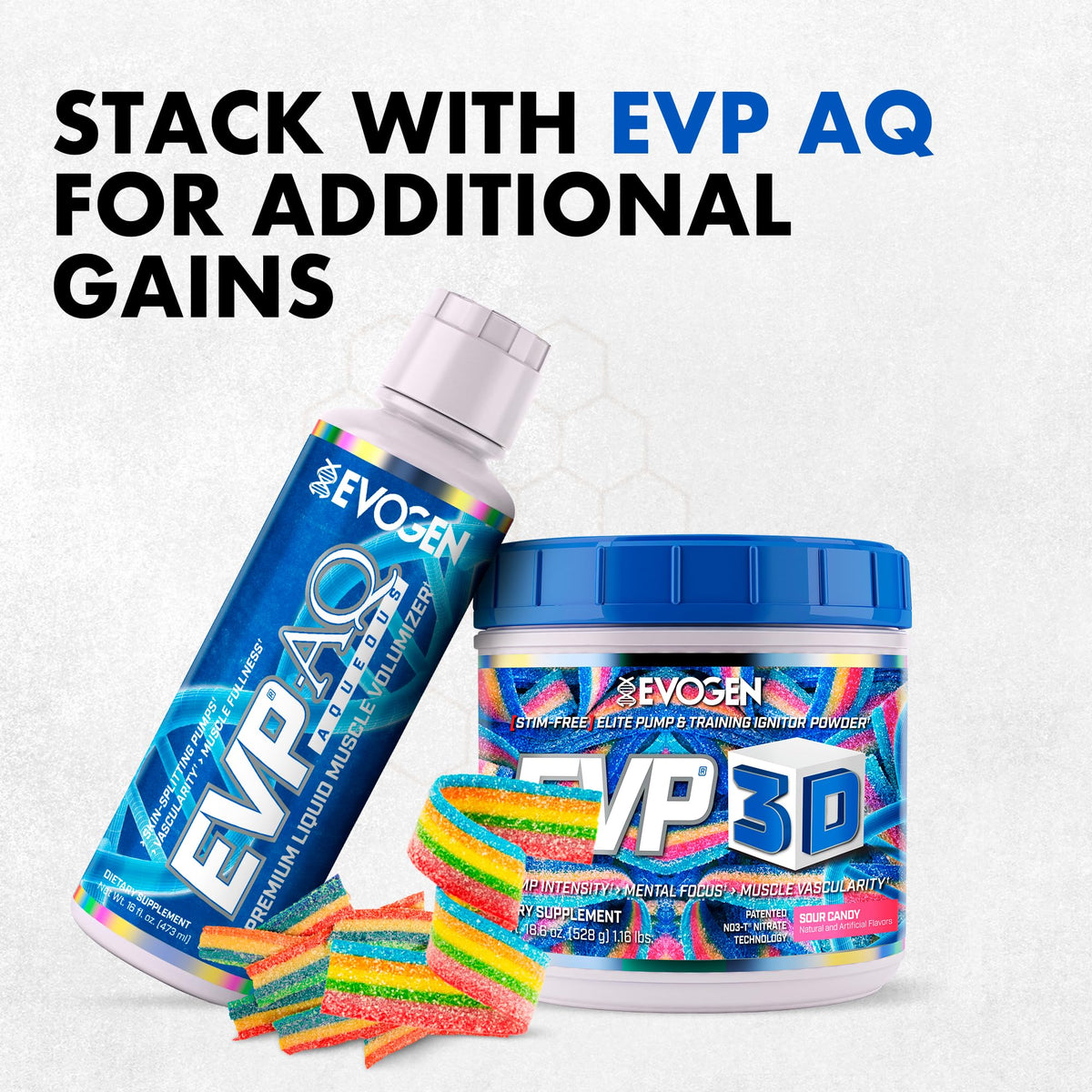 Evogen EVP 3D Stim Free Pre-Workout | Citrus Candy | 40 Servings | Arginine nitrate, L-citrulline, beta-alanine and creatine with lion's mane, L-tyrosine and DMAE for pumps and focus
