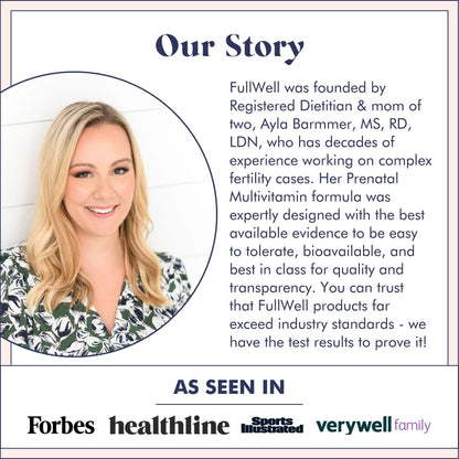 FullWell Prenatal Vitamin + DHA | Omega 3 Fish Oil with DHA & EPA for Brain Development & Nervous