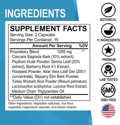 Colon Cleanser Detox for Weight Flush - 15 Day Colon Cleanse Pills & Probiotic - Fast Natural Laxative, Constipation Relief, Bowel Movement Supplements for Intestinal Stomach Bloating Gut Loss Support