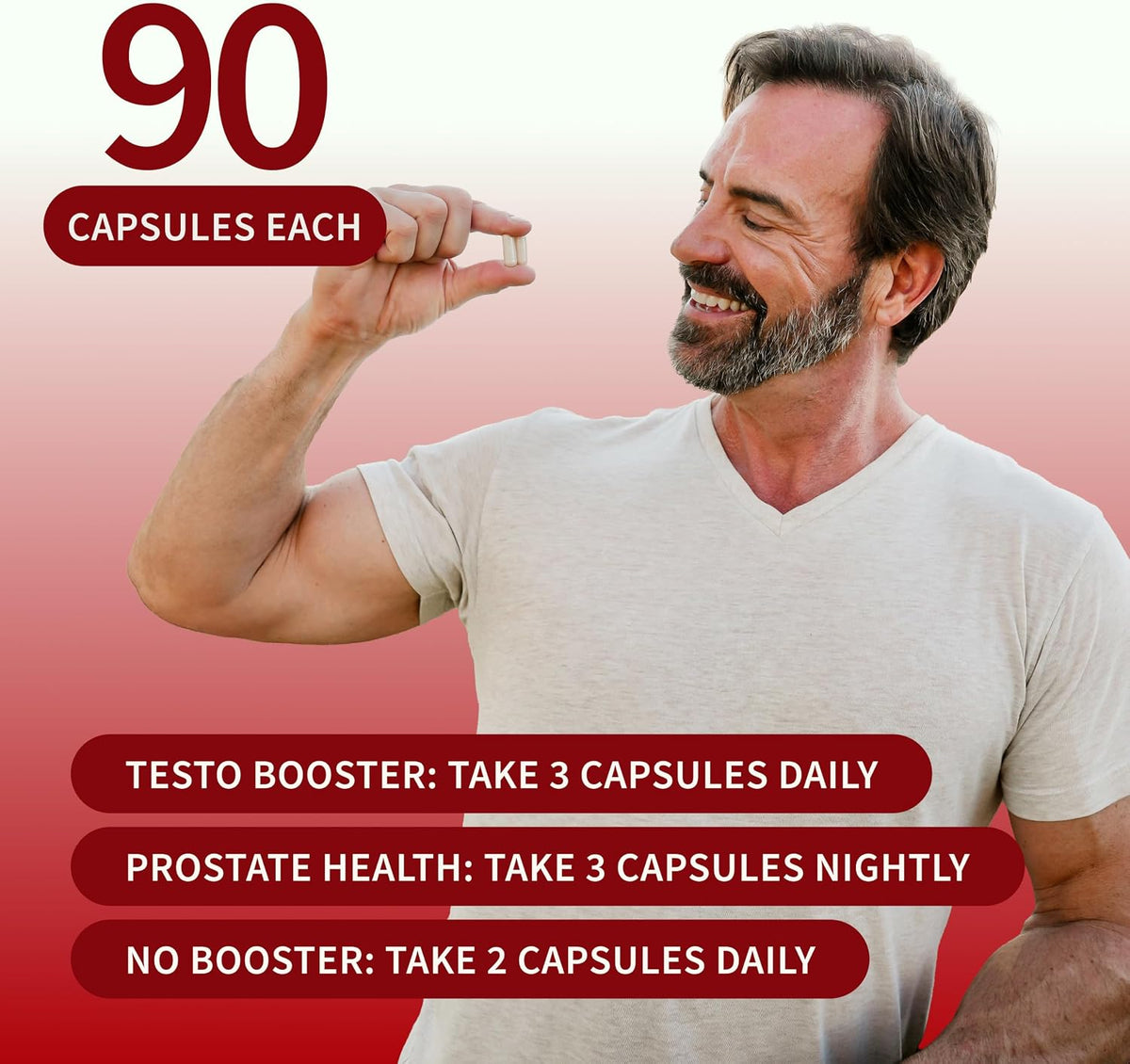 Snap Supplements Big Boy Bundle, Daily Men's Health Support, 90 Caps. Each | Includes Prostate Health with Saw Palmetto for Men, Testo Booster for Men & Nitric Oxide Booster, Vegan, Non-GMO, Gluten-Free