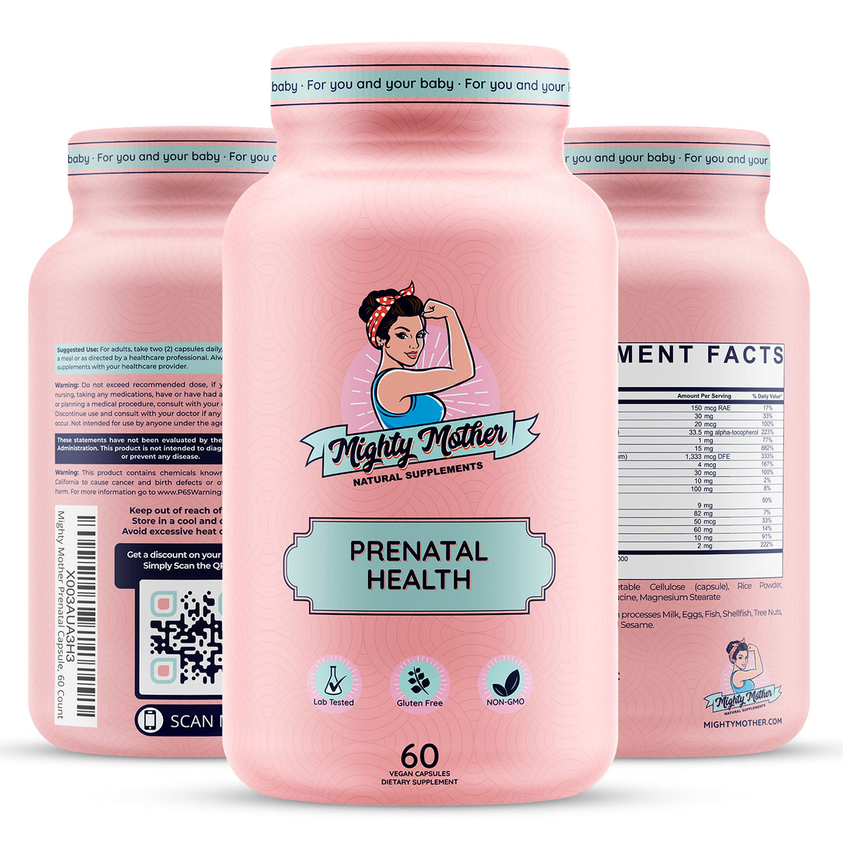 Mighty Mother Conception Fertility Prenatal Vitamins with, Iron, Folic Acid, Zinc, Biotin, Vitamin C