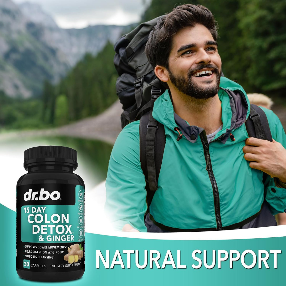 Colon Cleanser Detox for Weight Flush - 15 Day Colon Cleanse Pills with Ginger - Fast Natural Laxative, Constipation Relief, Bowel Movement Supplements for Intestinal Stomach Bloating Gut Loss Support