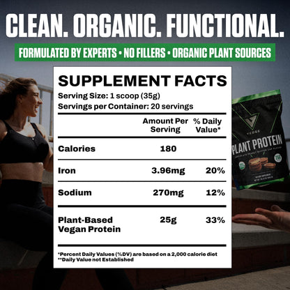 VEDGE Vanilla Protein Powder, USDA Organic Plant Based, 20 Servings | Plant Based Protein Powder, From Pea, Pumpkin, And Sunflower With Smooth Texture For Shakes, Smoothies, Vegan, And Baking