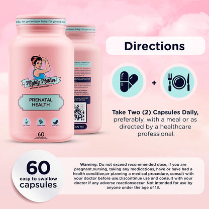 Mighty Mother Conception Fertility Prenatal Vitamins with, Iron, Folic Acid, Zinc, Biotin, Vitamin C