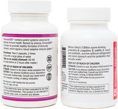 ImmunoSEB (60 caps) & Biome Ultra (ProbioSEB CSC3) (30 caps) - Immunity Boost Bundle – Systemic Enzymes & Probiotics