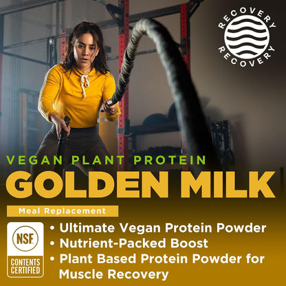 Golden Milk Vegan Protein Powder and Gnarly Preworkout Strawberry Lemonade Caffeine Free (14.82oz)
