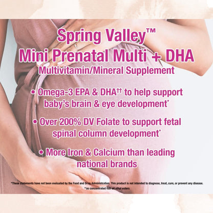 Mark & Lola's Spring Valley Mini prenatal Vitamin Multi + DHA; Mini Softgels Vitamins