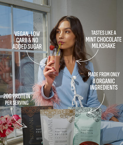 Truvani Organic Plant Based Protein Powder | Vanilla | 18 Servings | Vegan | 20g Pea Protein | Keto | Gluten & Dairy Free | Low Carb | No Added Sugar