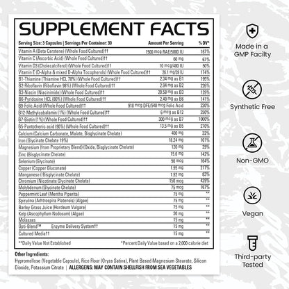 Gains in Bulk Square 1 Multivitamin & Mineral Supplement, 60 Capsules