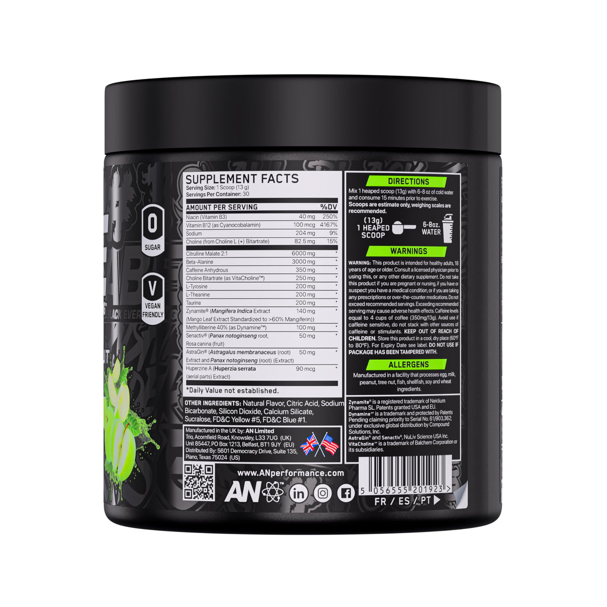 All Black Everything Pre-Workout Powder | Preworkout Energy Drink Mix | 350mg Caffeine | Beta Alanine & Citrulline | Energy Supplement for Men & Women | Baddy Berry | 30 Servings