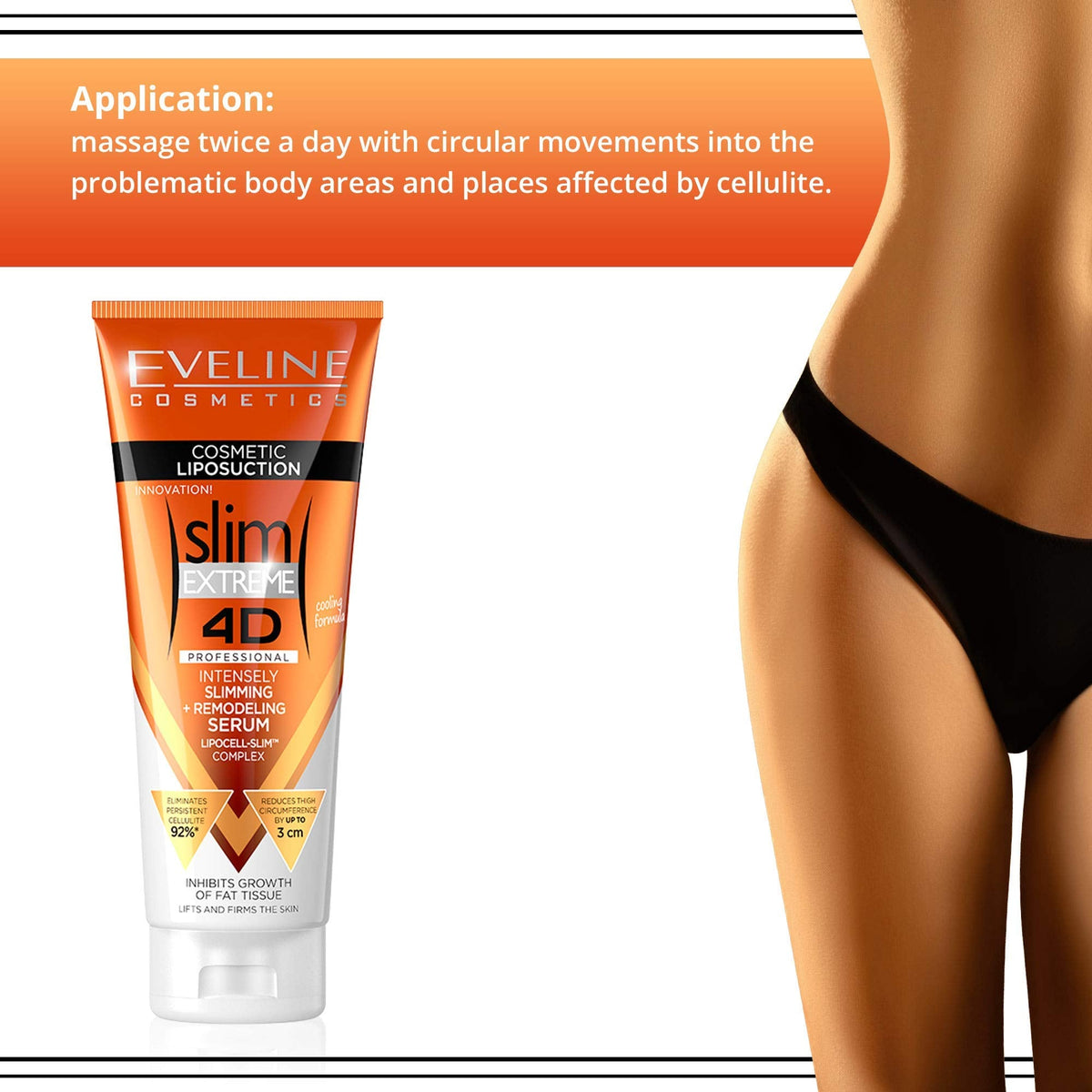 Eveline Slim Extreme 4D Liposuction Body Serum, 8.80 Fluid Ounce