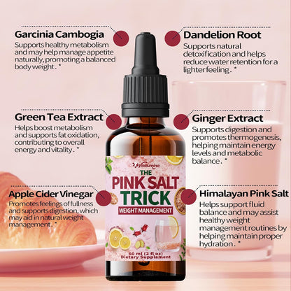 Pink Salt Trick Drops – Lemon Flavor – Convenient Liquid Formula for Daily Wellness, Energy & Balance – 60 mL