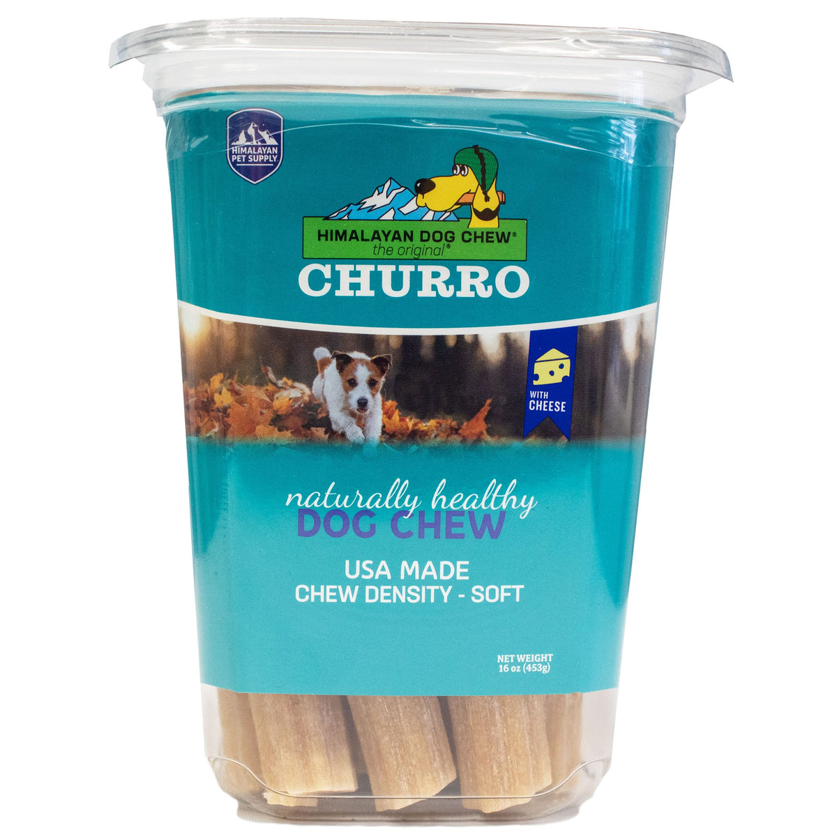 Himalayan Dog Chew Churro, Soft Yak Cheese Treat, Peanut Butter, 4 Sticks | 100% Natural, Soft Density Dental Support, Gluten Free, Healthy Safe Dog Treats for All Breeds and Ages, Lactose & Grain Free