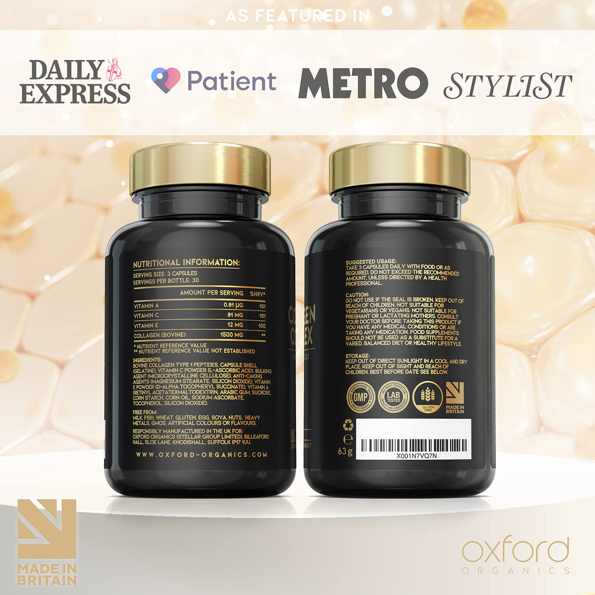 Advanced Collagen Complex | 1593mg Vitamin Boosted Complex for Glowing Hair, Skin & Nails