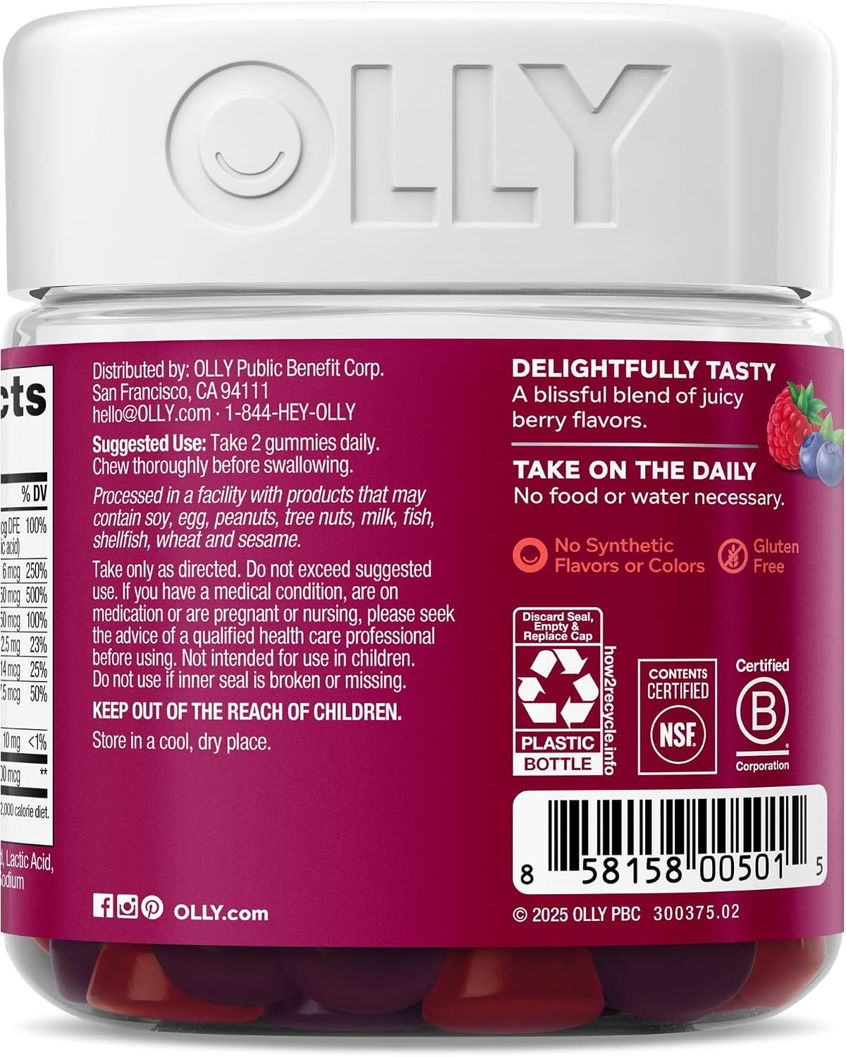 OLLY Women's Multivitamin, Supports Overall Wellness,* Biotin - 90 Count