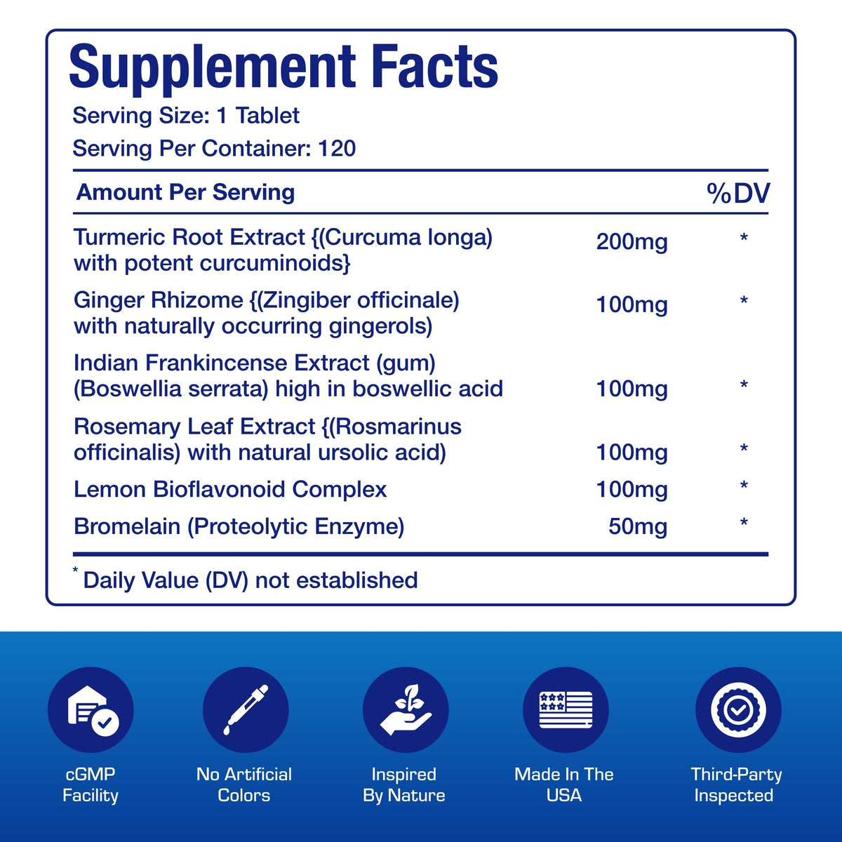 Pro ENZ Joint Support Supplement - Clinical Formula Turmeric Boswellia Supplement for Joint & Cartilage Mobility and Comfort Support Plus Eicosanoid Management with Proteolytic Enzymes (60 Tablets)