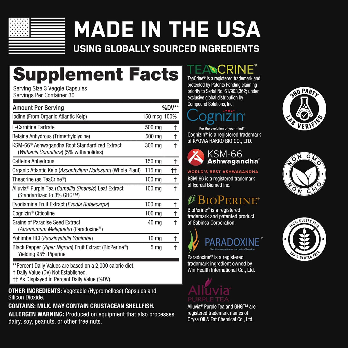 SteelFit Shredded Steel - Extreme Weight Loss Supplement - 90 Count | Thermogenic, Fat Loss, Energy, Boost Metabolism, Appetite Suppressant, Yohimbine, Teacrine, & Paradoxine - 1 Month Supply