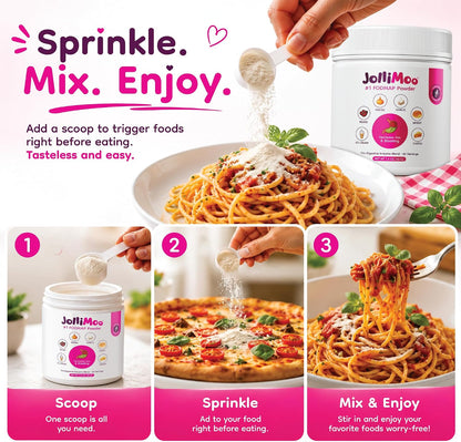 Trio Digestive Enzyme Powder for Gas & Bloating, Low FODMAP | Low FODMAP triple-enzyme powder eases gas & bloating from dairy, wheat, onion, garlic & beans. Corn-free. 60 servings.