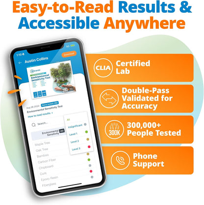 5Strands Food Intolerance & Environmental Sensitivity Test, at Home Hair Analysis for Adults & Kids, Pinpoint Digestive Stressors & External Exposures, Results in 4 Days