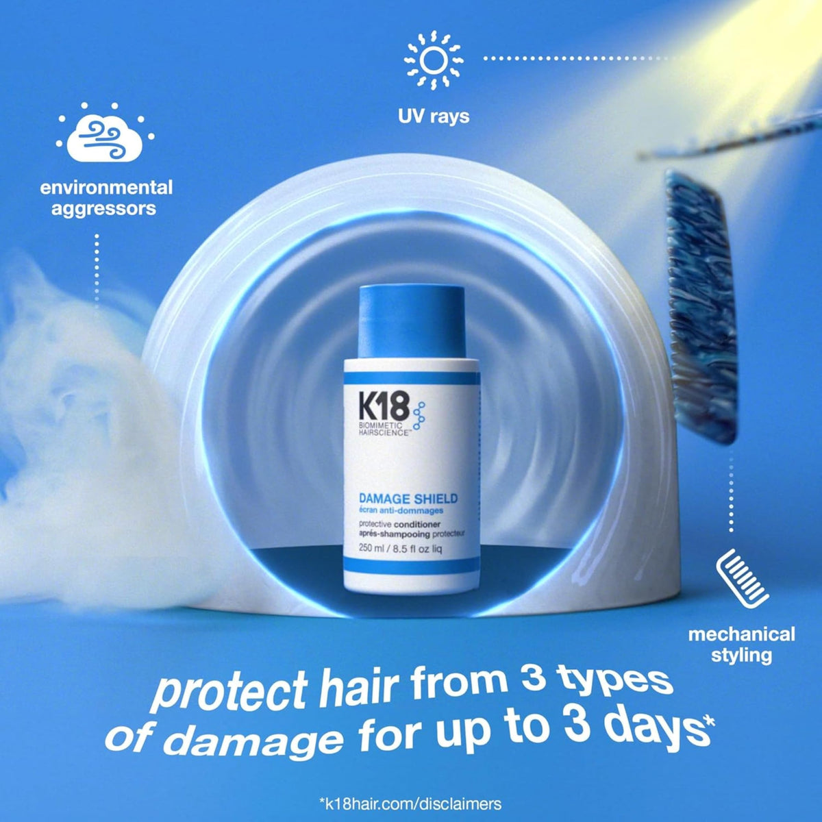 K18 Damage Shield Protective Conditioner, Protects Hair from Daily Damage, Improves Strength & Shine