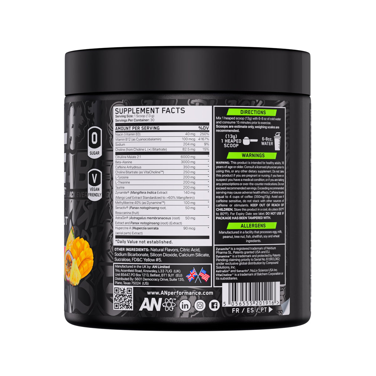 All Black Everything Pre-Workout Powder | Preworkout Energy Drink Mix | 350mg Caffeine | Beta Alanine & Citrulline | Energy Supplement for Men & Women | Baddy Berry | 30 Servings
