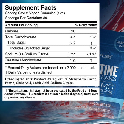 WELLNESS LABSRX Creatine Gummies 5000mg - Sea Moss Gummies 3200mg | Bundle