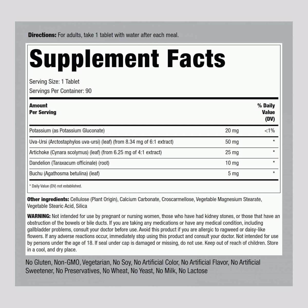 Piping Rock Water Pill for Men and Women | 90 Tablets | Super Strength Supplement with Potassium |Vegetarian, Non-GMO, Gluten Free