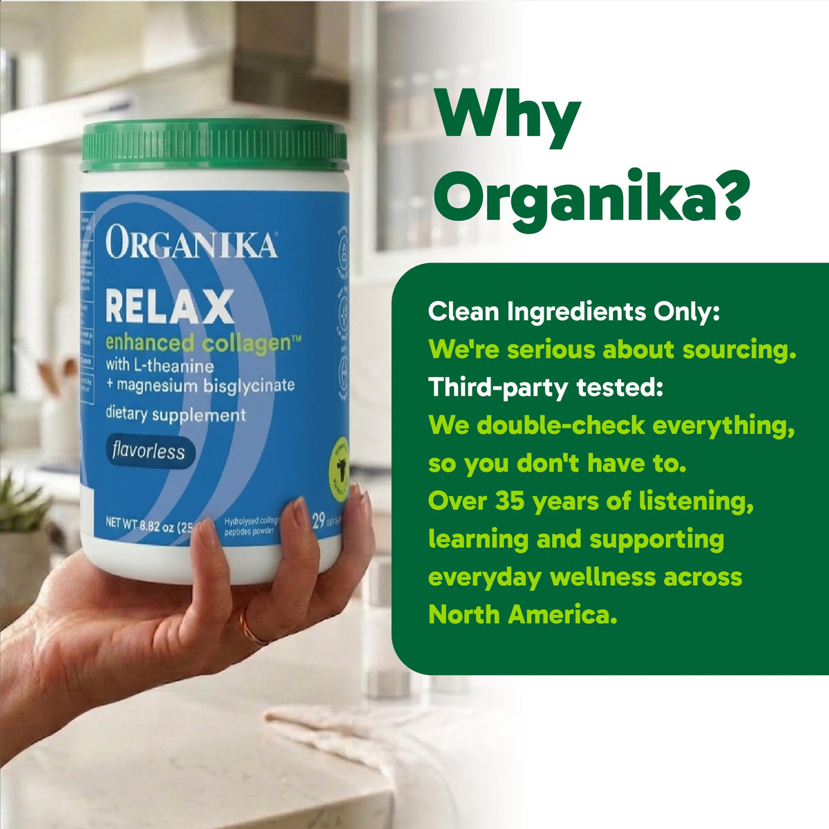 Organika Enhanced Hydrolyzed Collagen Peptides Powder: Easy Absorption Unflavored Collagen Powder for Skin, Hair, Nails, Joints, Muscles, & Gut - Keto, GMO-Free, Grass-Fed (1.1 Pounds)