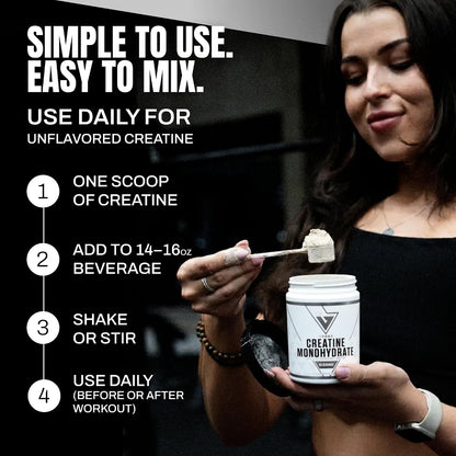 VEDGE Creatine Monohydrate, Micronized Creatine Monohydrate, Unflavored | 5 g Creatine Monohydrate, Micronized Formula For Women And Men Supporting Strength And Daily Training Performance, 30 Srv