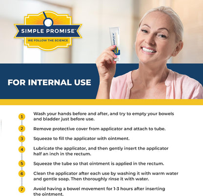 Simple H - Hemorrhoid Cream and Ointment - Internal and External Comfort | Gentle and Fast Absorbing, For Itch and Burning Relief, With 28 Botanicals, Apply Morning and Night, 2 oz Tube