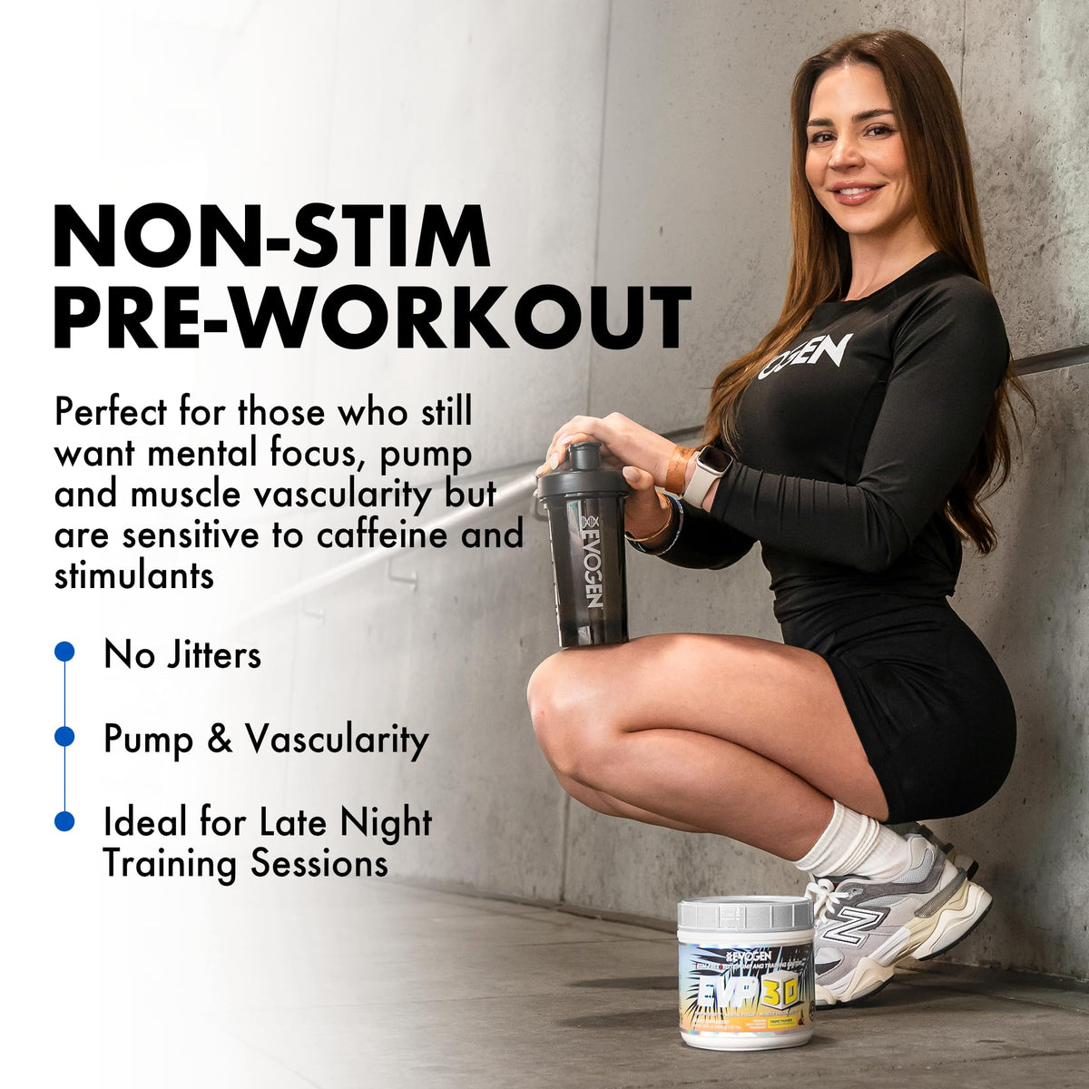Evogen EVP 3D Stim Free Pre-Workout | Citrus Candy | 40 Servings | Arginine nitrate, L-citrulline, beta-alanine and creatine with lion's mane, L-tyrosine and DMAE for pumps and focus