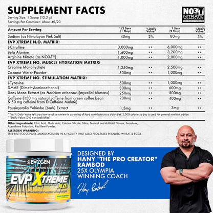 Evogen EVP Xtreme NO + EVP AQ Bundle | Tropic Thunder | Pre-workout powder plus liquid glycerol volumizer for pumps, energy, hydration and vascularity