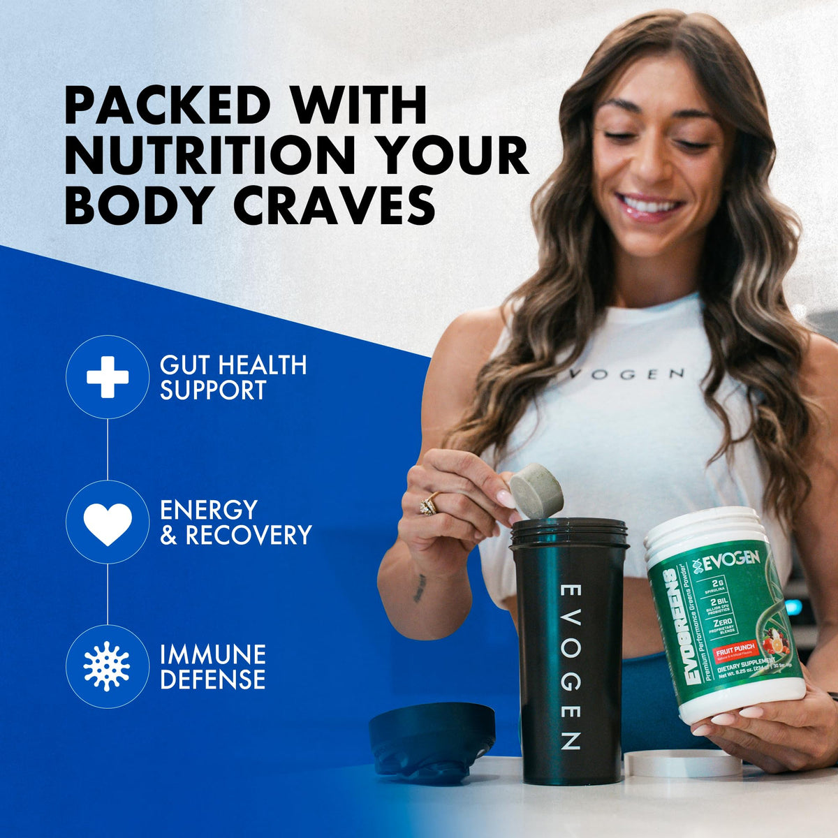 Evogen Evogreens Super Greens | Wellness | Berry | 30 Servings | Spirulina, Vitagranate pomegranate extract and Bacillus probiotics; properly dosed for recovery, detox and immune health