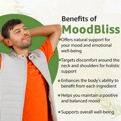 Bodymune Organic MoodBliss | Supports a Calm, Relaxed & Positive Mood* | with Ashwagandha, St. John's Wort & Lemon Balm | USDA Organic, USA-Made, Non-GMO, Gluten-Free - 60 cts.