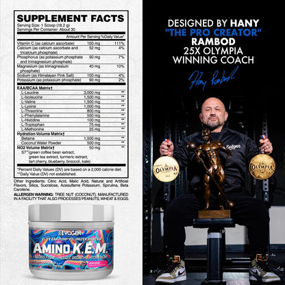 Evogen EVP 3D Amino K.E.M. Bundle – Stim Free Pre Workout Powder & EAA/BCAA Pump Volumizer for Muscle Growth, Hydration & Performance | Sour Candy