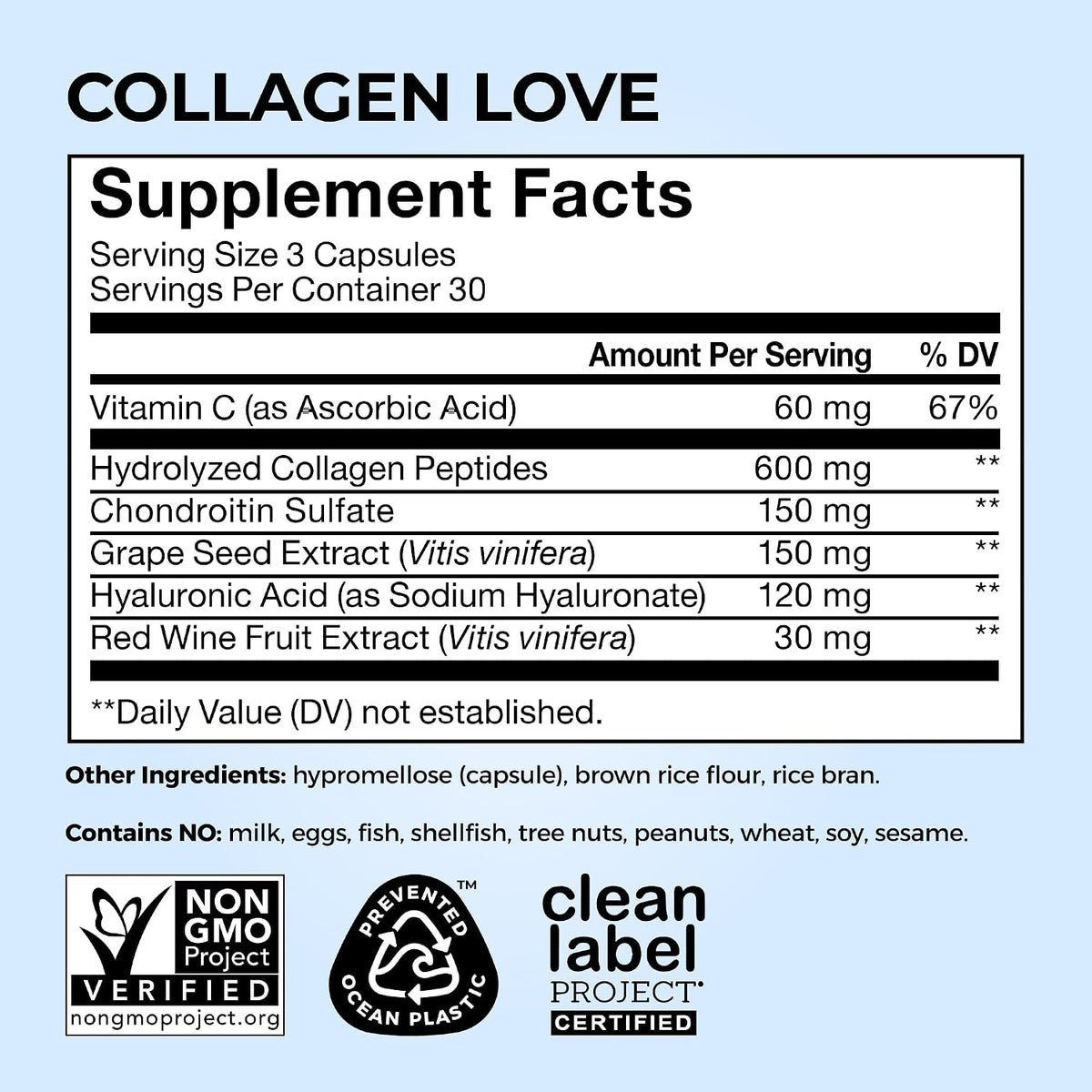 HUM Collagen Love Collagen Peptides Capsules, Firm Skin Support, 90 Count