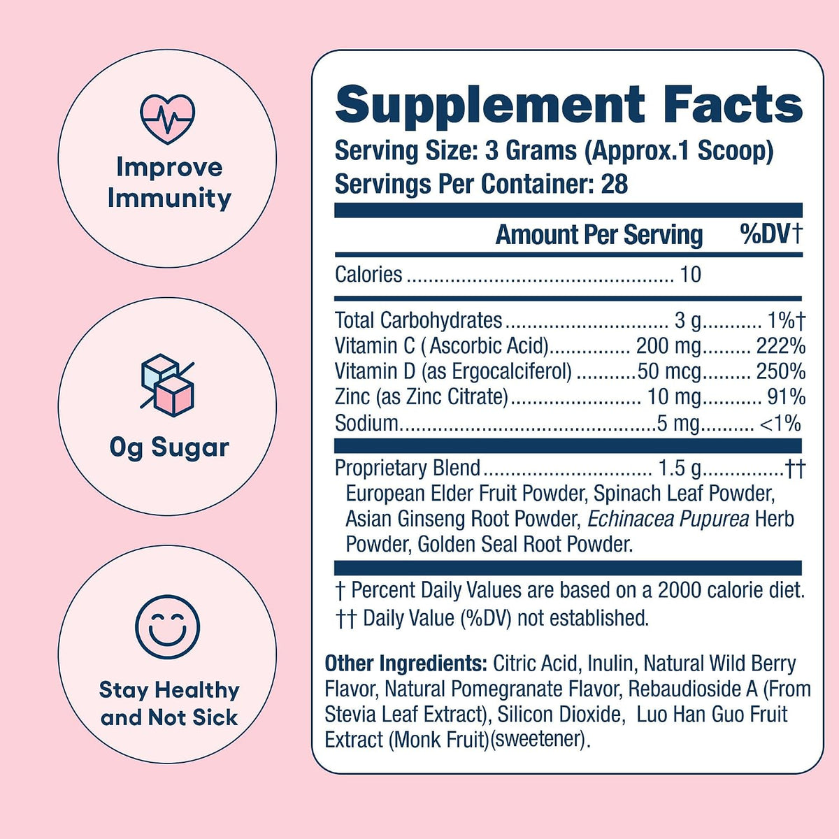 Love Sweat Fitness Immunity Support Supplement for Women | Vitamin C, Elderberry & Antioxidant Powder | Immune System Defense | Wing Woman Berry Pomegranate | Vegan, Non-GMO | 28 Servings