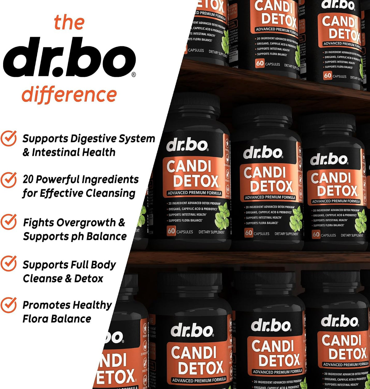 Candida Cleanse Detox for Women & Men - Candi Detox Support Supplement Pills Kit, Anti Overgrowth Gut Balance Probiotic Flora Complex Supplements - Natural Oral Herbal Oregano & Caprylic Acid Capsules