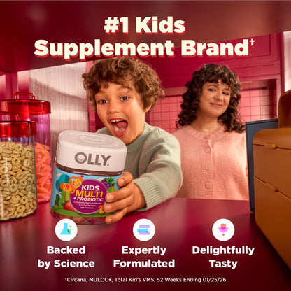 OLLY Kids Multivitamin & Probiotic Gummy, Digestive Support - 70 Count