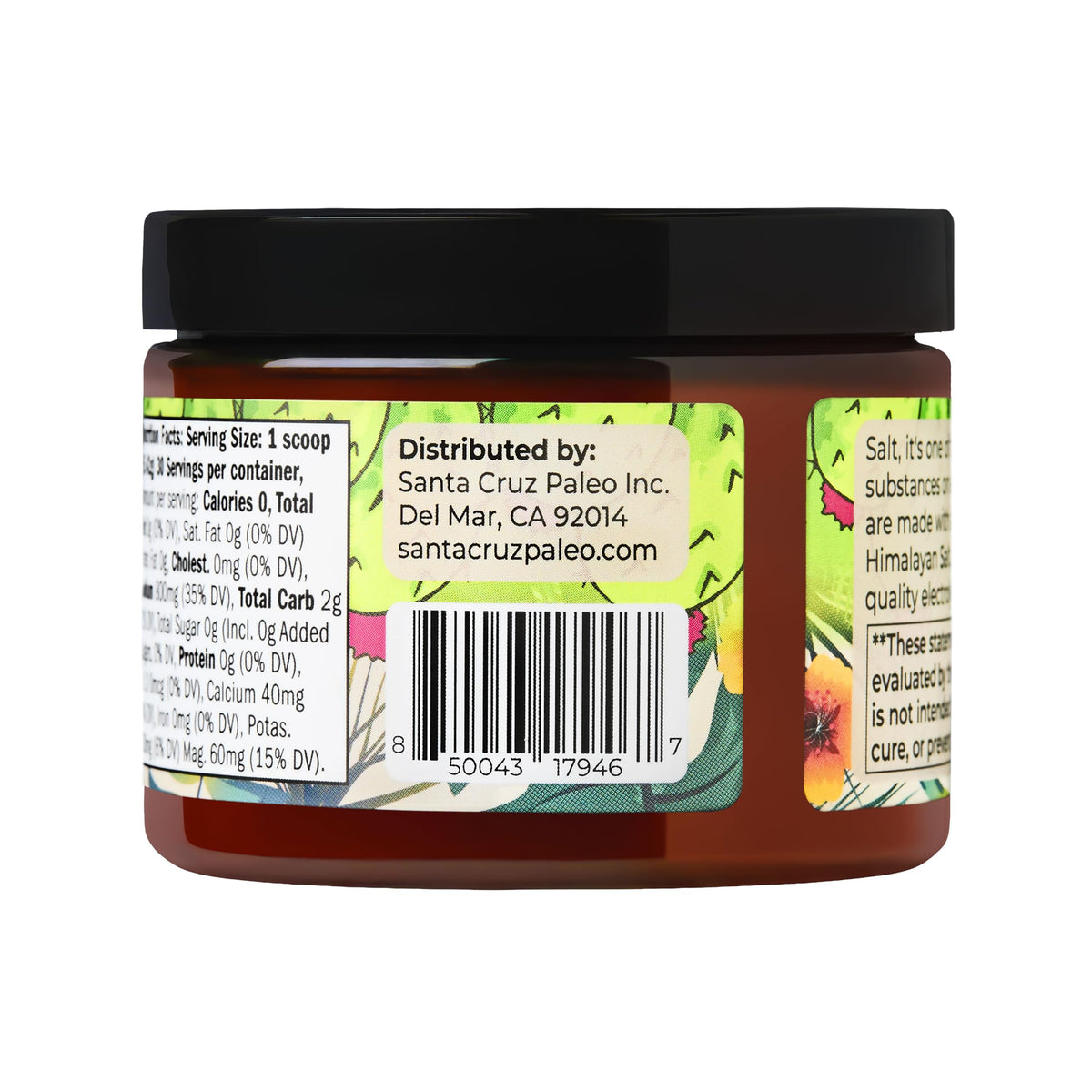 Santa Cruz Paleo Electrolyte Powder, Cherry Limeade, Sugar Free Hydration Drink Mix with Himalayan Pink Salt, Sea Salt, Magnesium Glycinate, Potassium Chloride, Sweetened with Stevia, 30 Servings