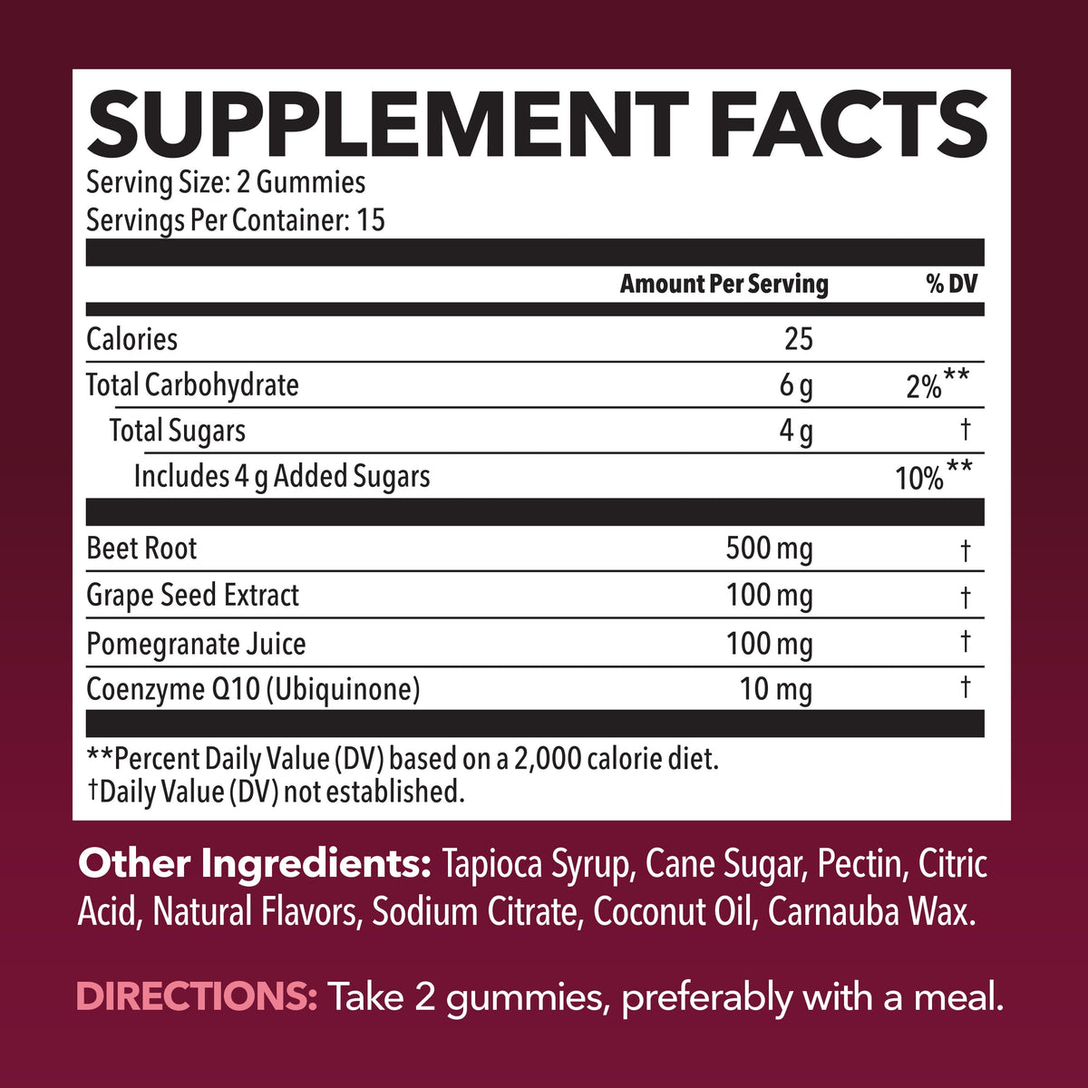 Beet Root Gummies with COQ10 and Grape Seed, Mixed Berry, 30 Servings | Nitric Oxide Supplement with Beetroot, Grape Seed Extract and COQ10 for Performance and Recovery, Vegan, Non-GMO, Gluten-Free