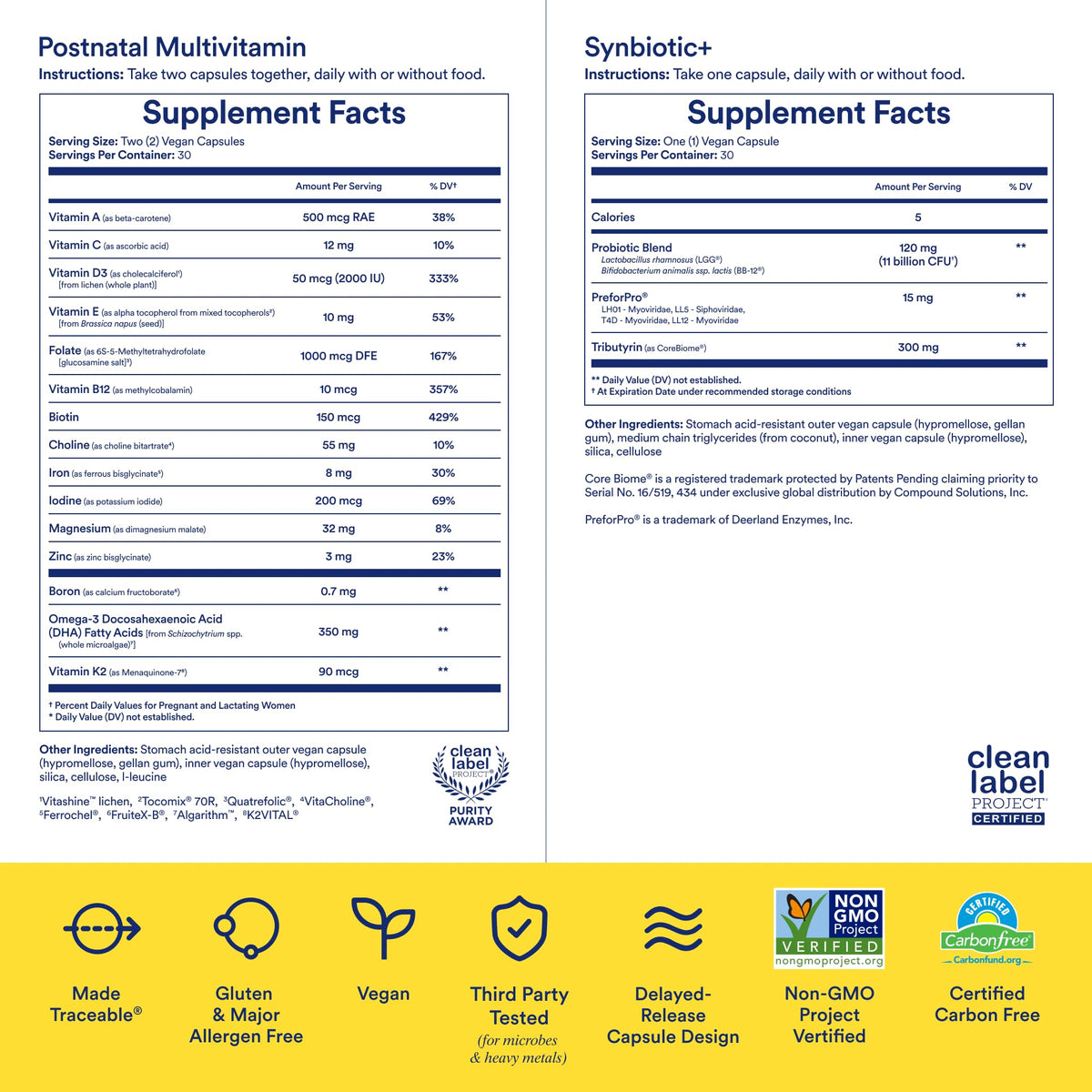 Ritual Postnatal Multivitamin and Gut Duo Supplements with Postnatal Vitamins and Synbiotic+