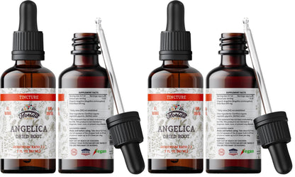 Angelica Tincture, Organic Angelica Extract (Angelica archangelica) Dried Root Herbal Supplement, Non-GMO in Cold-Pressed Organic Vegetable Glycerin, 700 mg, 2 oz (60 ml)