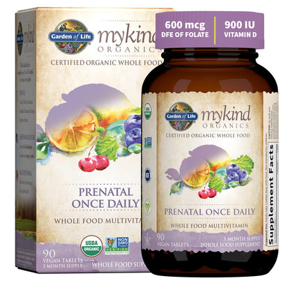 Garden of Life Organics Prenatal Vitamin: Folate for Energy & Healthy Fetal Development & Prenatal DHA